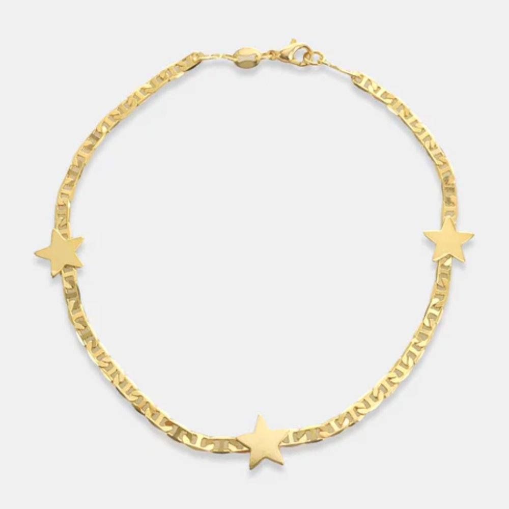 NEW 18K Gold filled mariner chain ankle bracelet Anklet Stars